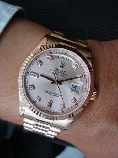 彰化流當品拍賣 原裝 ROLEX 勞力士 118235 18K 玫瑰金 十鑽面盤 男錶 9成5新 ZR084